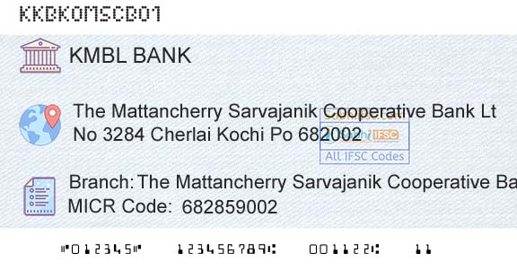 Kotak Mahindra Bank Limited The Mattancherry Sarvajanik Cooperative Bank Ltd MBranch 