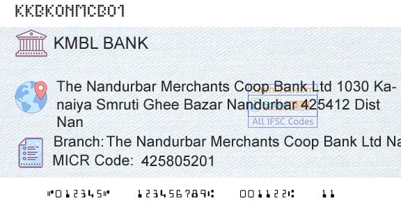 Kotak Mahindra Bank Limited The Nandurbar Merchants Coop Bank Ltd NandurbarBranch 