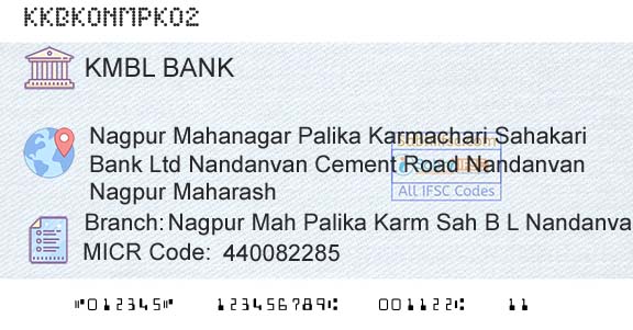 Kotak Mahindra Bank Limited Nagpur Mah Palika Karm Sah B L NandanvanBranch 