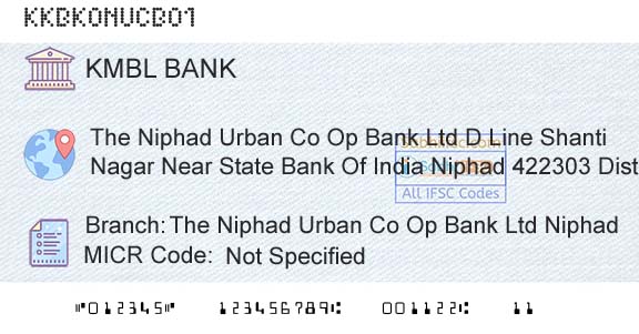 Kotak Mahindra Bank Limited The Niphad Urban Co Op Bank Ltd NiphadBranch 
