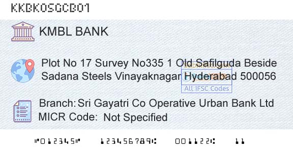 Kotak Mahindra Bank Limited Sri Gayatri Co Operative Urban Bank LtdBranch 