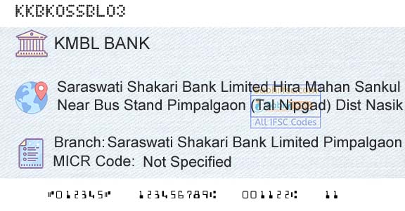 Kotak Mahindra Bank Limited Saraswati Shakari Bank Limited PimpalgaonBranch 