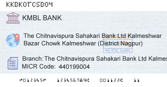 Kotak Mahindra Bank Limited The Chitnavispura Sahakari Bank Ltd KalmeshwarBranch 