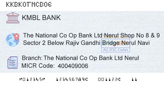 Kotak Mahindra Bank Limited The National Co Op Bank Ltd NerulBranch 