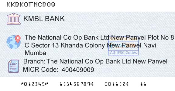 Kotak Mahindra Bank Limited The National Co Op Bank Ltd New PanvelBranch 