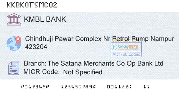 Kotak Mahindra Bank Limited The Satana Merchants Co Op Bank LtdBranch 