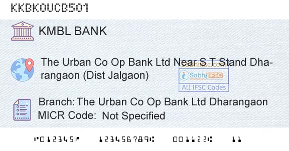 Kotak Mahindra Bank Limited The Urban Co Op Bank Ltd DharangaonBranch 