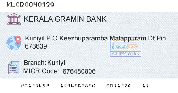Kerala Gramin Bank KuniyilBranch 