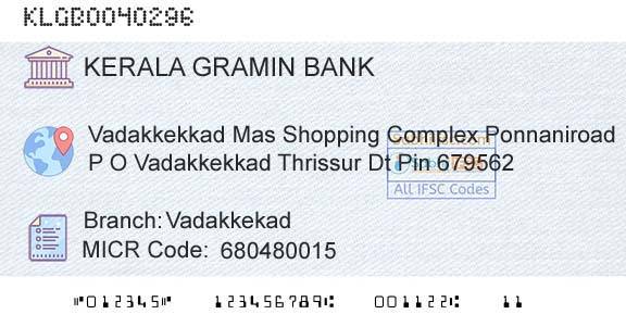 Kerala Gramin Bank VadakkekadBranch 