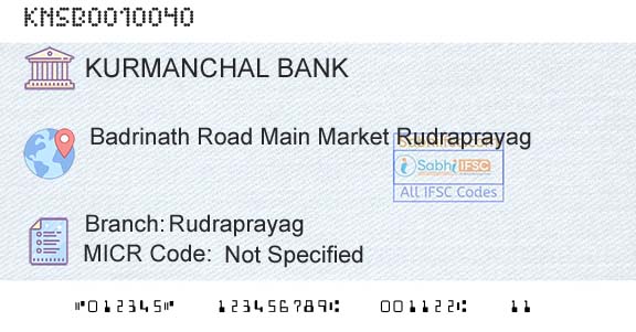 The Kurmanchal Nagar Sahakari Bank Limited RudraprayagBranch 