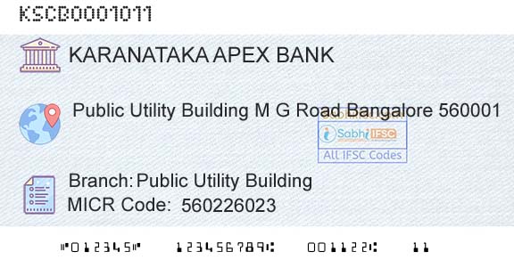 The Karanataka State Cooperative Apex Bank Limited Public Utility BuildingBranch 