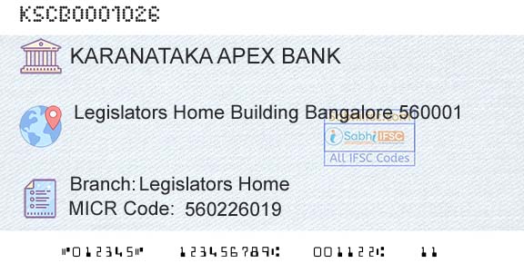 The Karanataka State Cooperative Apex Bank Limited Legislators HomeBranch 