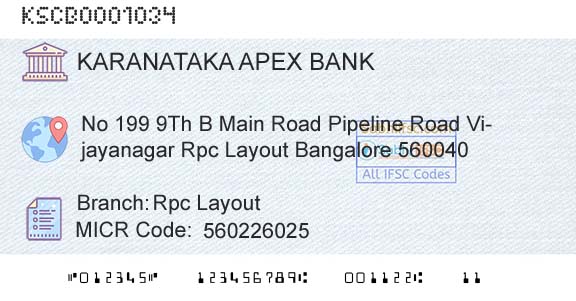 The Karanataka State Cooperative Apex Bank Limited Rpc LayoutBranch 