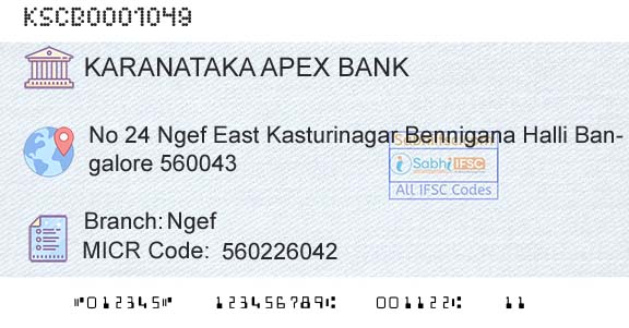 The Karanataka State Cooperative Apex Bank Limited NgefBranch 