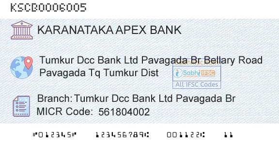 The Karanataka State Cooperative Apex Bank Limited Tumkur Dcc Bank Ltd Pavagada BrBranch 