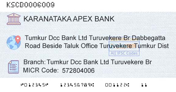 The Karanataka State Cooperative Apex Bank Limited Tumkur Dcc Bank Ltd Turuvekere BrBranch 
