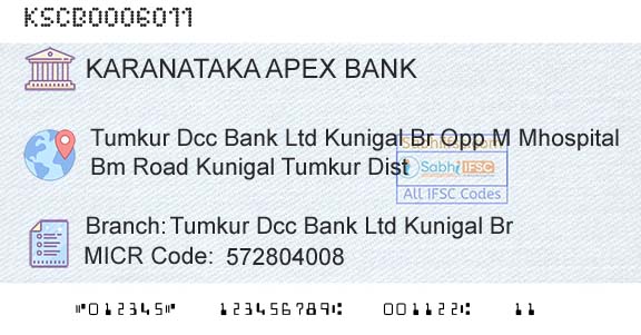 The Karanataka State Cooperative Apex Bank Limited Tumkur Dcc Bank Ltd Kunigal BrBranch 