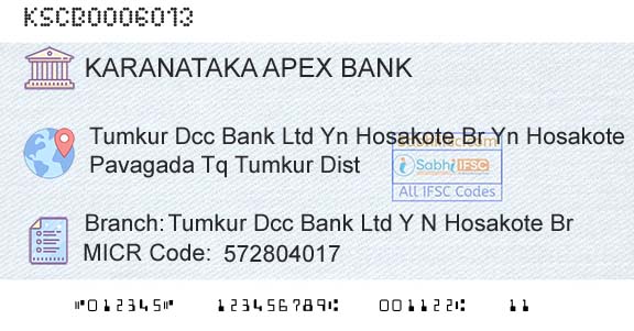 The Karanataka State Cooperative Apex Bank Limited Tumkur Dcc Bank Ltd Y N Hosakote BrBranch 