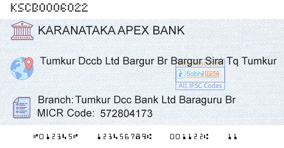 The Karanataka State Cooperative Apex Bank Limited Tumkur Dcc Bank Ltd Baraguru BrBranch 