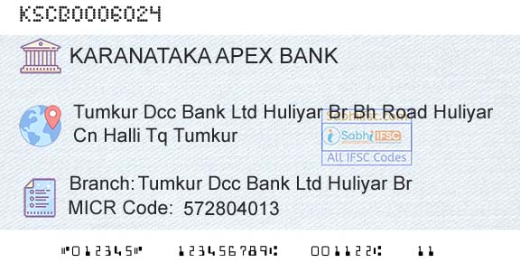 The Karanataka State Cooperative Apex Bank Limited Tumkur Dcc Bank Ltd Huliyar BrBranch 