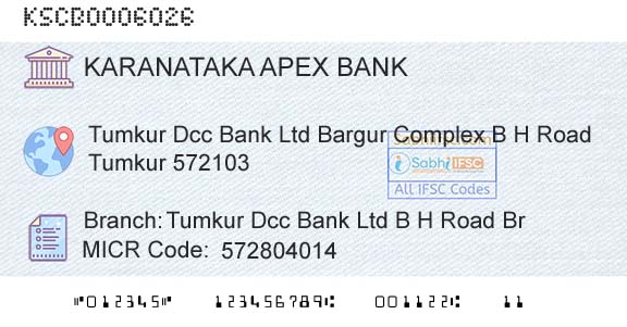 The Karanataka State Cooperative Apex Bank Limited Tumkur Dcc Bank Ltd B H Road BrBranch 