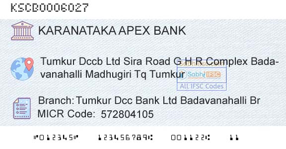 The Karanataka State Cooperative Apex Bank Limited Tumkur Dcc Bank Ltd Badavanahalli BrBranch 