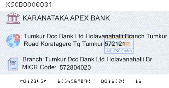 The Karanataka State Cooperative Apex Bank Limited Tumkur Dcc Bank Ltd Holavanahalli BrBranch 