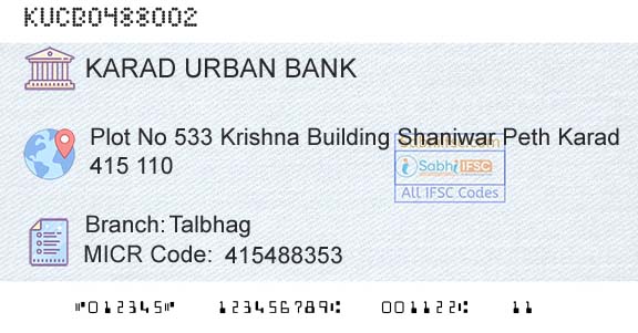 The Karad Urban Cooperative Bank Limited TalbhagBranch 