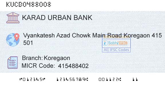 The Karad Urban Cooperative Bank Limited KoregaonBranch 