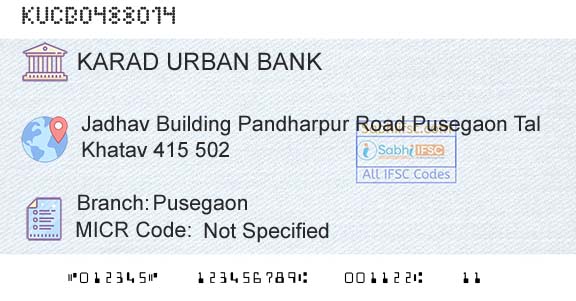 The Karad Urban Cooperative Bank Limited PusegaonBranch 