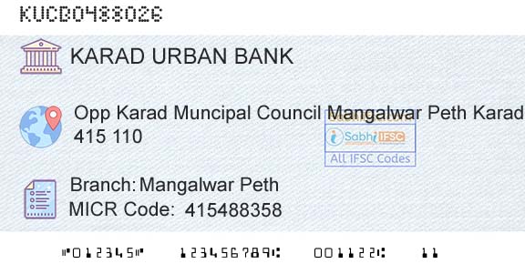 The Karad Urban Cooperative Bank Limited Mangalwar PethBranch 