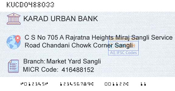 The Karad Urban Cooperative Bank Limited Market Yard SangliBranch 