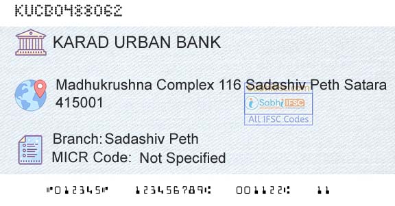 The Karad Urban Cooperative Bank Limited Sadashiv PethBranch 