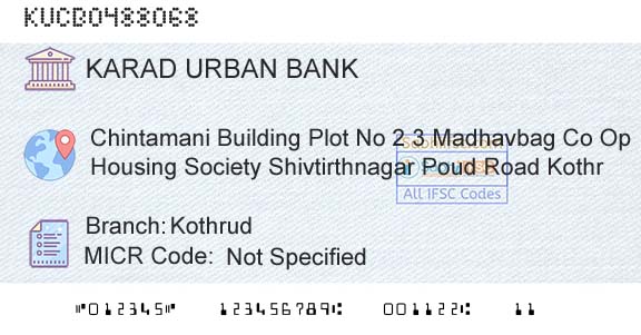 The Karad Urban Cooperative Bank Limited KothrudBranch 