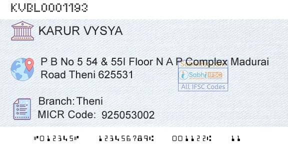 Karur Vysya Bank TheniBranch 
