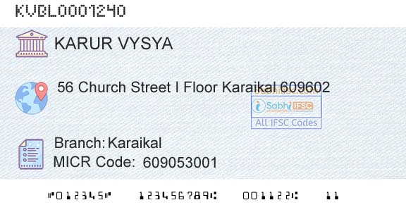 Karur Vysya Bank KaraikalBranch 