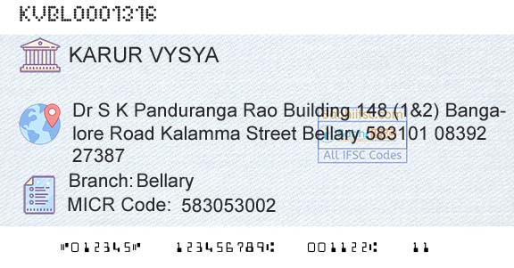 Karur Vysya Bank BellaryBranch 