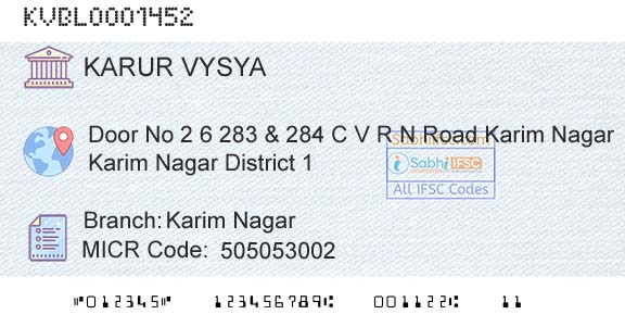 Karur Vysya Bank Karim NagarBranch 
