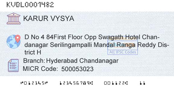 Karur Vysya Bank Hyderabad ChandanagarBranch 