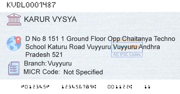 Karur Vysya Bank VuyyuruBranch 