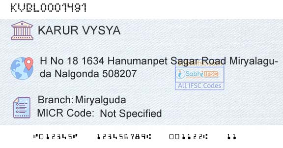 Karur Vysya Bank MiryalgudaBranch 