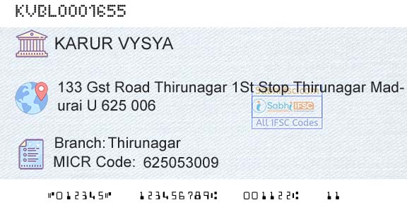 Karur Vysya Bank ThirunagarBranch 