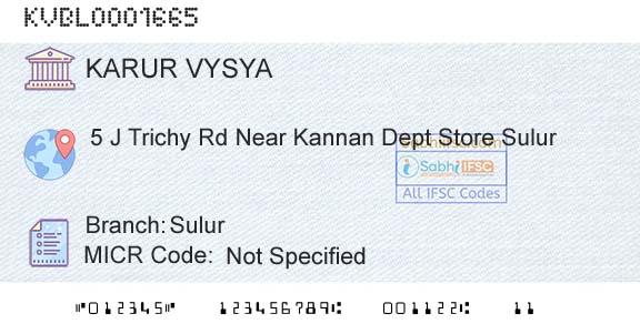 Karur Vysya Bank SulurBranch 