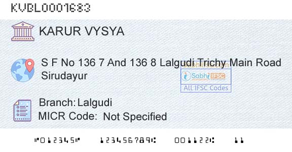 Karur Vysya Bank LalgudiBranch 