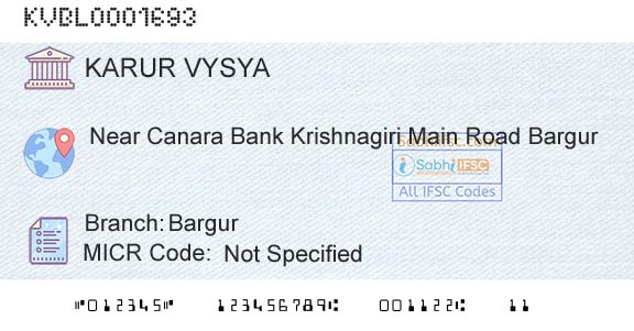 Karur Vysya Bank BargurBranch 