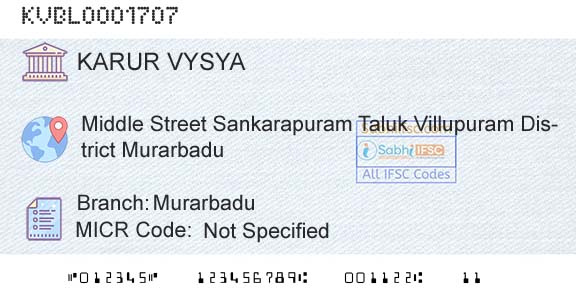 Karur Vysya Bank MurarbaduBranch 
