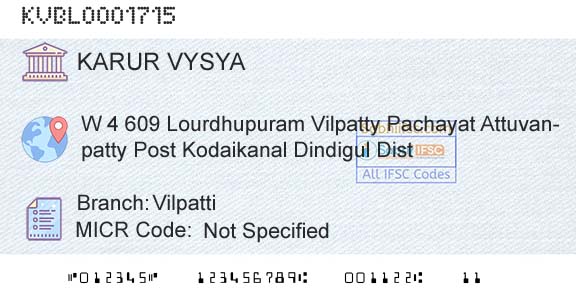 Karur Vysya Bank VilpattiBranch 