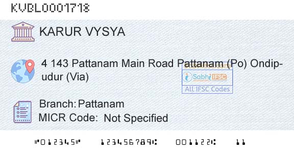 Karur Vysya Bank PattanamBranch 