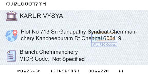 Karur Vysya Bank ChemmancheryBranch 