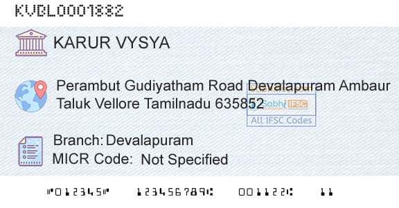 Karur Vysya Bank DevalapuramBranch 